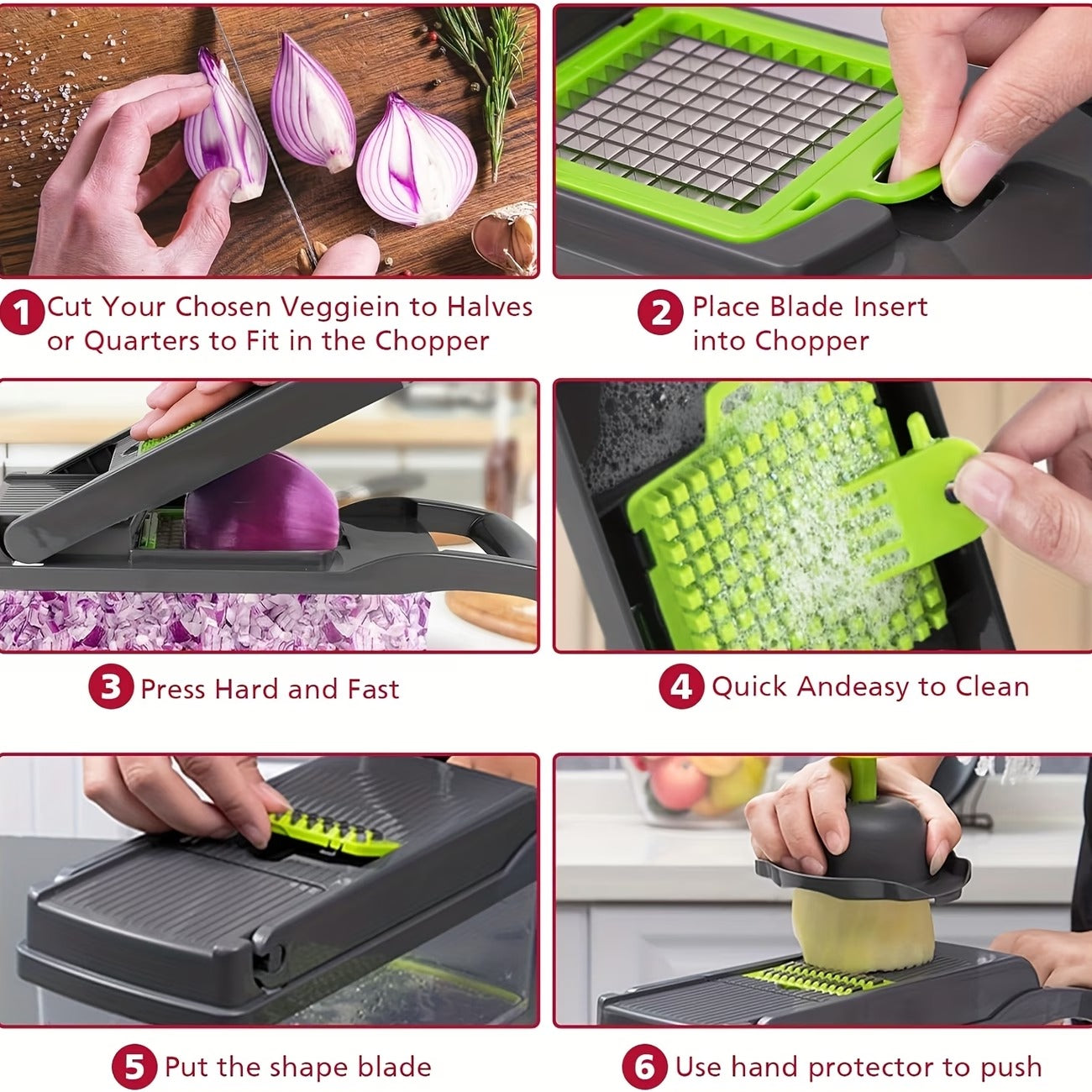 VEGGIE CHOPPER MASTER / 16 in 1 Heavy-Duty Manual Food Processor | Multi-Functional Chopper, Slicer