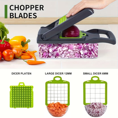 VEGGIE CHOPPER MASTER / 16 in 1 Heavy-Duty Manual Food Processor | Multi-Functional Chopper, Slicer