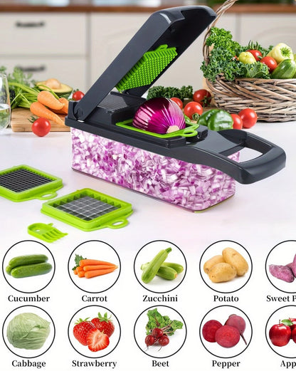 VEGGIE CHOPPER MASTER / 16 in 1 Heavy-Duty Manual Food Processor | Multi-Functional Chopper, Slicer