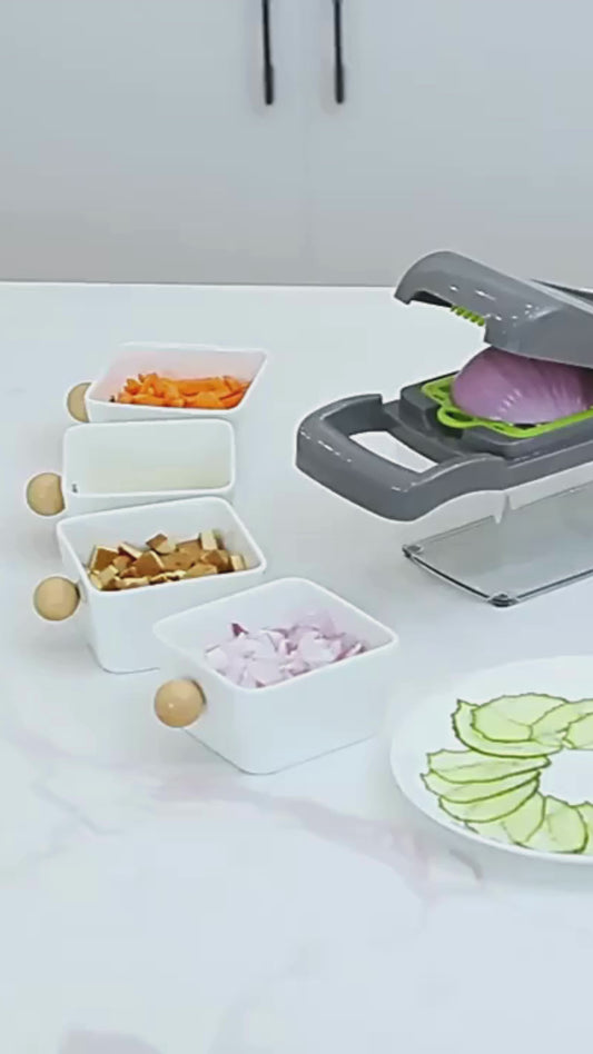 VEGGIE CHOPPER MASTER / 16 in 1 Heavy-Duty Manual Food Processor | Multi-Functional Chopper, Slicer