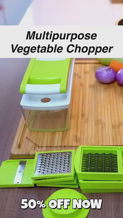 VEGGIE CHOPPER MASTER / 16 in 1 Heavy-Duty Manual Food Processor | Multi-Functional Chopper, Slicer
